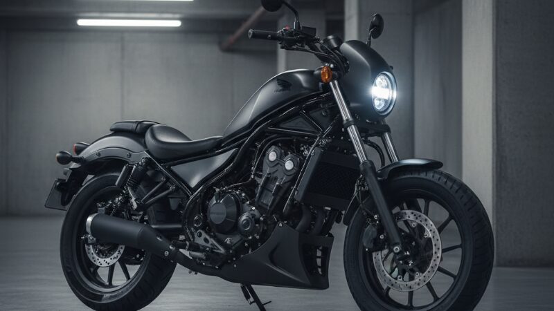 ガレージに停められたフルカスタムのホンダ レブル250 ディアブロ仕様