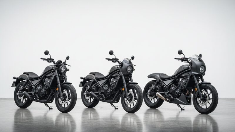 段階のカスタムレベルで並んだレブル250ディアブロ