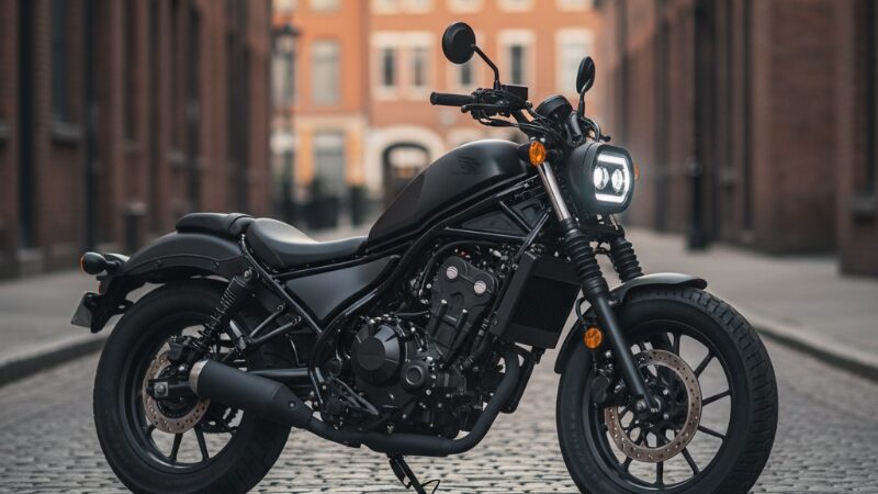 クラシックな車体と未来的なヘッドライトを持つレブル250