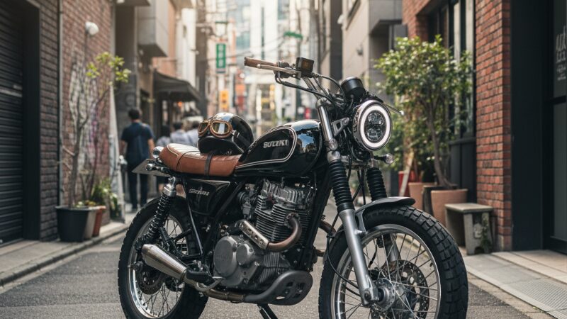 都会の路地裏に停められたスズキ・グラストラッカー