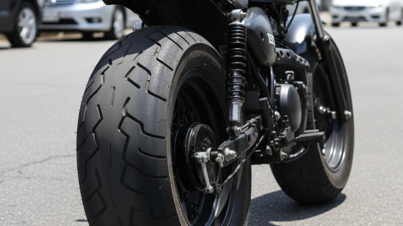 バンバン 200ノーマル車の特徴的なリアタイヤ