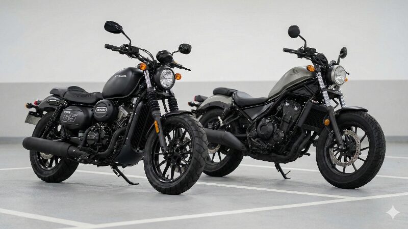 250ccバイクと並んだGV125S ボバーの車格比較