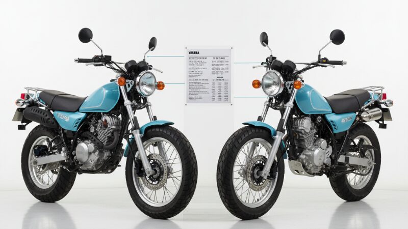 TW200とTW225エンジン排気量の違い比較