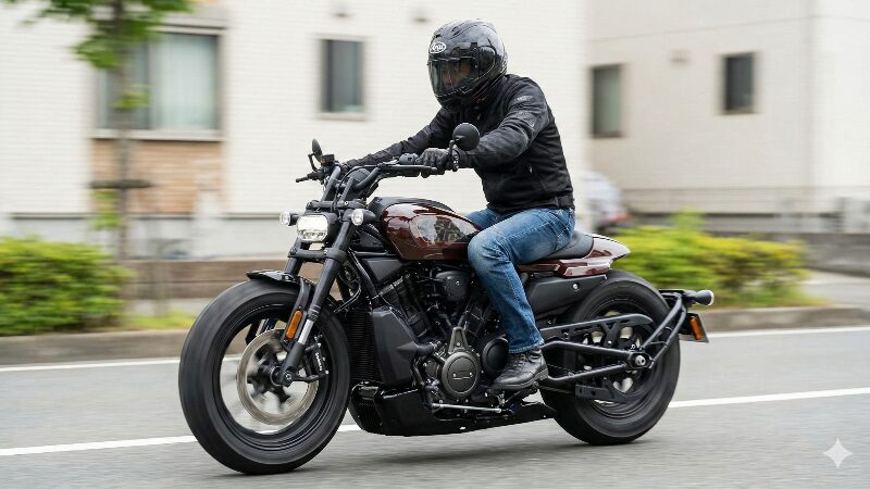 ミッドコントロールキットを装着し、日本人ライダーに最適なライディングポジションを実現した様子