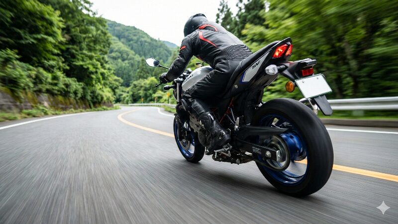 ワインディングロードを軽快に加速するSV650