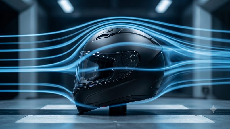 高い空力性能と軽量性を備えたスポーツフルフェイスヘルメットの風洞