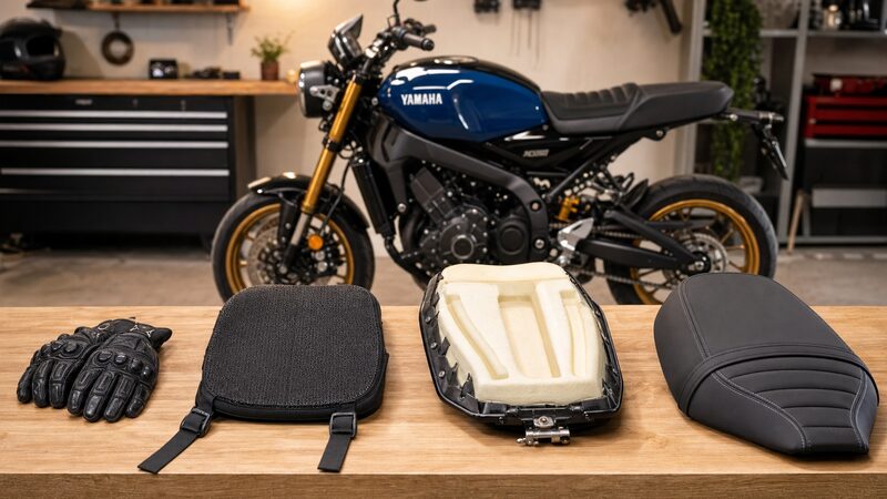 XSR900の尻痛対策を予算順に並べたゲルクッションや加工シートと交換シート