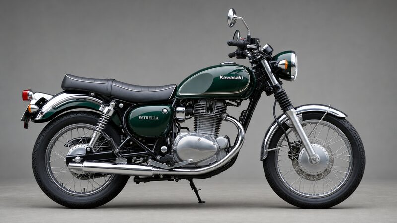 英国クラシックバイクをモチーフにしたカワサキ エストレヤの丸みのあるタンクとシングルシート