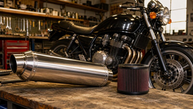 ゼファーχのパワーアップに使うバイク用マフラー